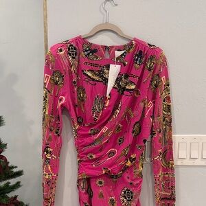 Camilla Pink and Gold Patterned Dress